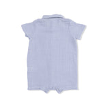 Micro Gingham Blue Blizzard - Polo Shortie