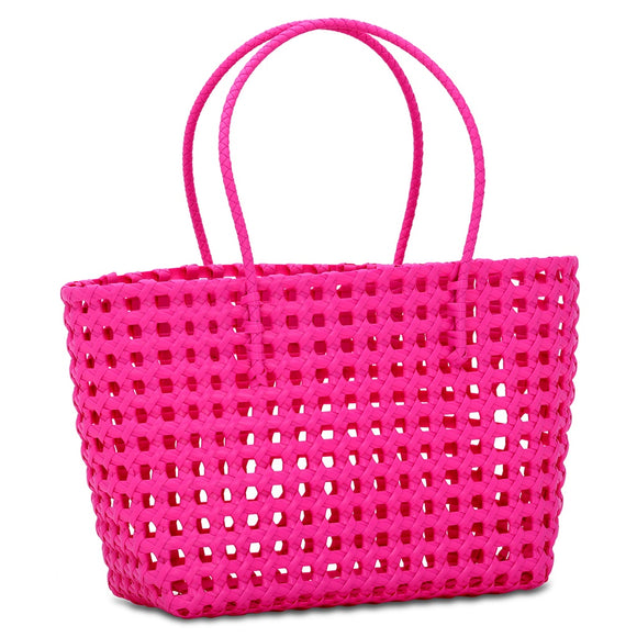 Large Pink Woven Tote