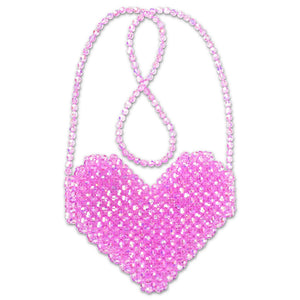 Shimmering Heart Beaded Crossbody