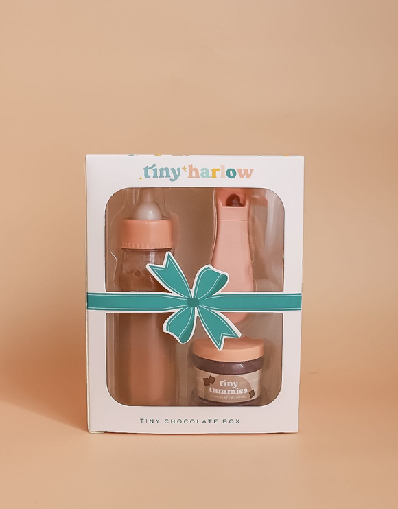 Tiny Tummies Puree and Milk Bottle Set for Dolls - Chocolate