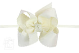 Huge Scalloped Bow on Headband - Lots of Colors!