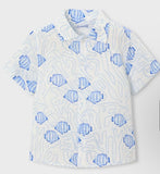 Short Sleeve Shirt - White/Blue