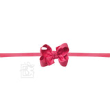 1/4" NYLON PANTYHOSE HEADBAND W/SIGNATURE GROSGRAIN BOW: MANDARINE ORANGE / 5.5" Huge