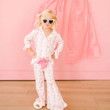 Heart Floral Trellis Valentine's Day Lounge Set - Girls