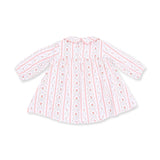 Marnie Rosebud Stripe - Long Sleeve Petal Collar Dress And Bloomer