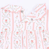 Marnie Rosebud Stripe - Long Sleeve Petal Collar Dress And Bloomer