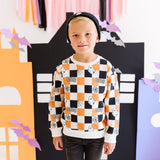 Boo Checkered Halloween Sweatshirt - Baby Boy