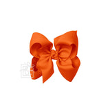 SIGNATURE GROSGRAIN BOW ON CLIP: 5.5" Huge - 2.25" Ribbon on Alligator Clip / ORANGE
