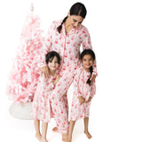 Bows & Santa - Long Sleeve Gown with Ruffle Collar