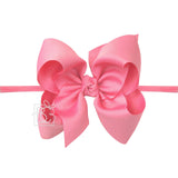 1/4" Nylon Pantyhose Headband w/ Signature Grosgrain Bow: 5.5" Huge - Various Colors