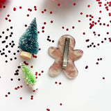 Marbled Gingerbread Hair Clip