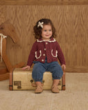 Collared Cardigan - Burgundy, Baby