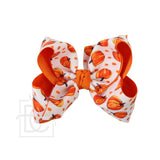 Layered Pumpkin Grosgrain Hair Bow : 5.5" Huge