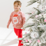 Merry and Bright Santa Sweatshirt - Pink