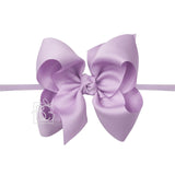 1/4" Nylon Pantyhose Headband w/ Signature Grosgrain Bow: 5.5" Huge - Various Colors