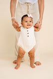 Cloud Muslin Bubble Romper - Cream