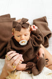 Sweater Bow - Cocoa Chunky Knit, Small on Nylon