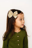 Ribbon Bow Copper Stripe Clip - Alligator Clip