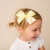 Satin Bow - Lemon Clip -Small
