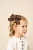 Sweater Bow - Cocoa Chunky Knit, Large on Clip
