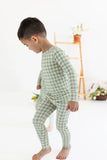 Green Gingham Two-Piece Pajama Set