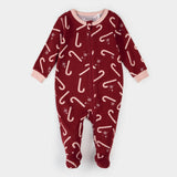 Candy Cane Print on Red Sleeper