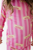 Pink Stripe Butter Two Piece Set