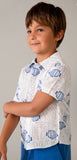 Short Sleeve Shirt - White/Blue