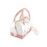 Floral Jelly Barrel Bag - White/Pink