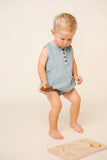 Cloud Muslin Bubble Romper - Steel