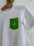 Asher - Solid White Alligator Graphic Pocket Tee