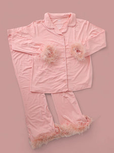 Coral Girl's Flare Feathered Dream Set