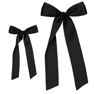 Black Satin Bow - Sash Clip