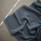 Knitted Ribbed Baby Blanket - Smoke