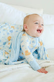 Convertible Zip Romper - Bubble Duckies Blue