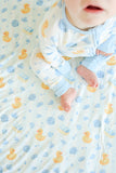 Convertible Zip Romper - Bubble Duckies Blue