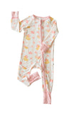 Convertible Zip Romper - Bubble Duckies Pink