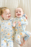 Convertible Zip Romper - Bubble Duckies Blue