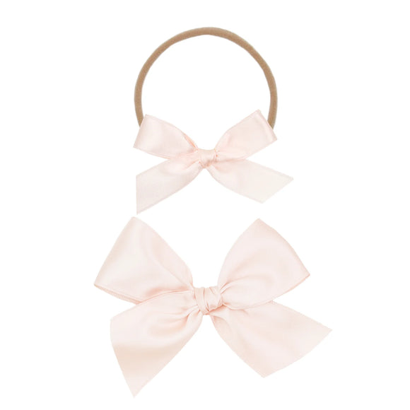 Satin Bow - Blush Headband - Large