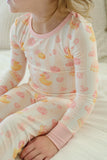 Two-Piece Bamboo Pajama Set - Bubble Duckies Pink