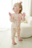 Convertible Zip Romper - Bubble Duckies Pink