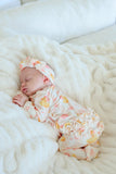 Ruffle Bamboo Zipper Footie - Bubble Duckies Pink