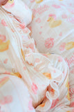 Ruffle Bamboo Zipper Footie - Bubble Duckies Pink