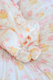 Ruffle Bamboo Zipper Footie - Bubble Duckies Pink