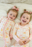 Two-Piece Bamboo Pajama Set - Bubble Duckies Pink