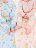 Convertible Zip Romper - Bubble Duckies Pink