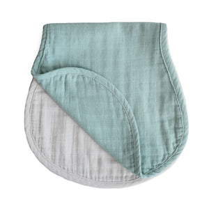Muslin Burp Cloth Organic Cotton 2-Pack - Roman Green/Fog