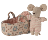 Baby Mouse in Carry Cot - Rose