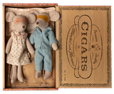 Mum and Dad Mice in Cigar Box
