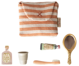 Tooth Brush Set in Bag, Mouse - Coral Stripe